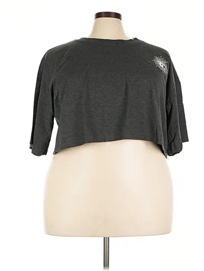Abound Short Sleeve Top Gray Keyhole Neckline Tops