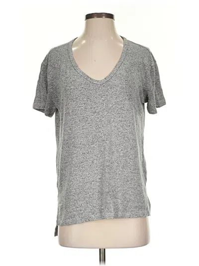 Pre-owned Abound Short Sleeve Top Gray V Neck Tops