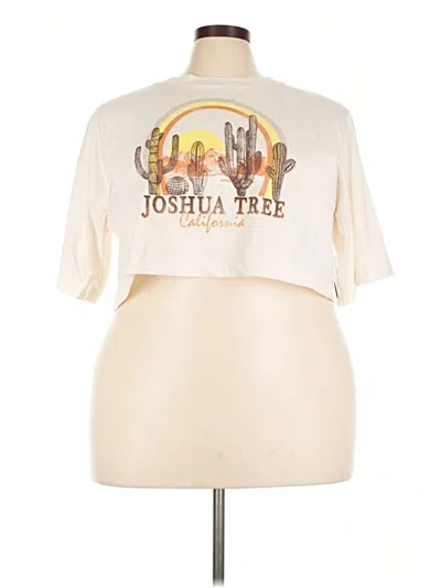 Abound Short Sleeve Top Ivory Keyhole Neckline Tops