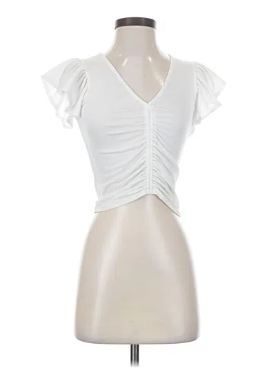 Pre-owned Abound Short Sleeve Top White Sweetheart Neckline Tops