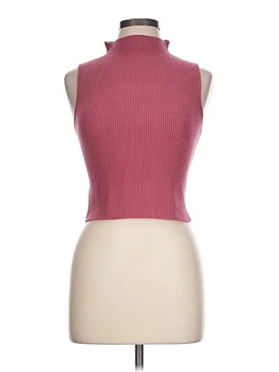 Pre-owned Abound Short Sleeve Turtleneck In Pink