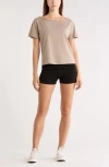 Abound Slashed Neck Relaxed Short Sleeve T-shirt In Brown