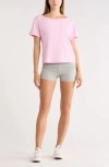 Abound Slashed Neck Relaxed Short Sleeve T-shirt In Pink