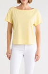 Abound Slashed Neck Relaxed Short Sleeve T-shirt In Yellow