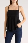 Abound Smocked Boho Cami Top In Black