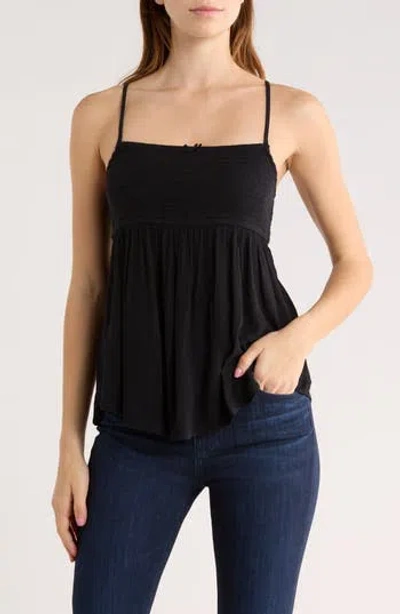 Abound Smocked Boho Cami Top In Black