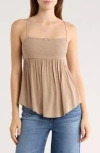 Abound Smocked Boho Cami Top In Neutral