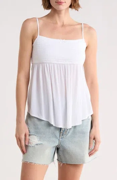 Abound Smocked Boho Cami Top In White