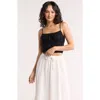 Abound Smocked Cotton Camisole In Black