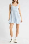 Abound Smocked Flutter Sleeve Minidress In Blue