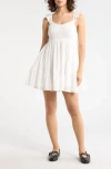 Abound Smocked Flutter Sleeve Minidress In Ivory