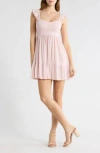 Abound Smocked Flutter Sleeve Minidress In Pink