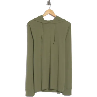 Abound Solid Long Sleeve Thermal Hoodie In Olive Night