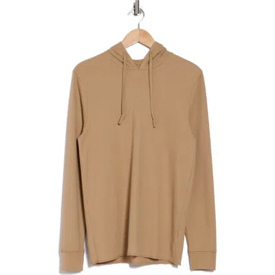 Abound Solid Long Sleeve Thermal Hoodie In Tan Amphora
