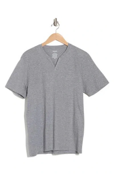 Abound Split Neck T-shirt In Grey Heather