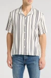 Abound Stripe Camp Shirt In Ivory Egret Link Stripe