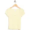 Abound Sweet Pointelle Scoop Neck Top In Yellow