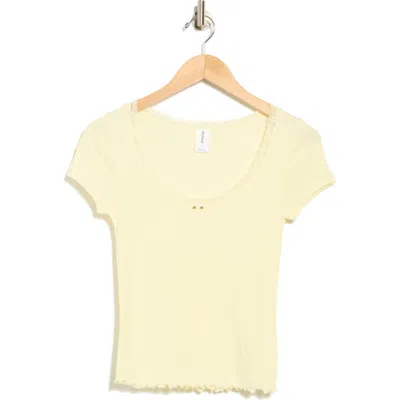 Abound Sweet Pointelle Scoop Neck Top In Yellow