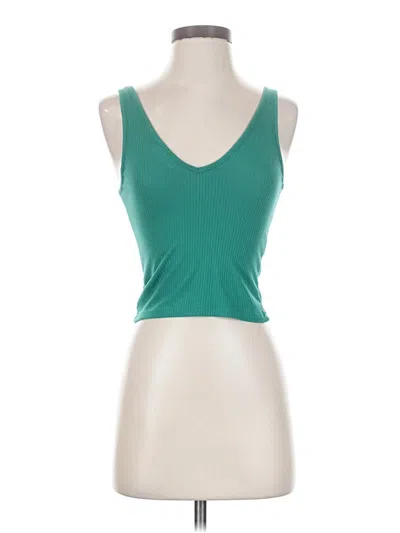 Pre-owned Abound Tank Top Green Plunge Neckline Tops
