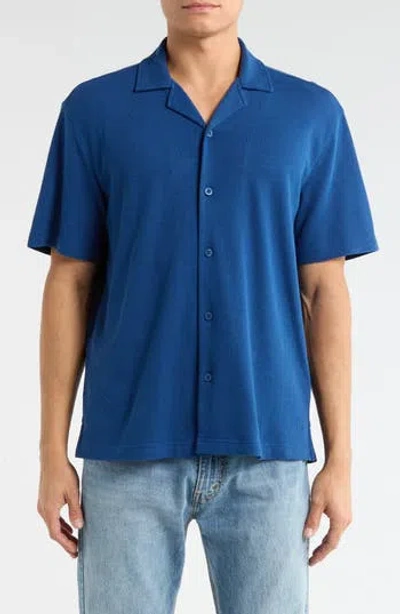 Abound Thermal Knit Camp Shirt In Blue