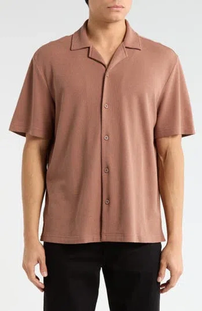 Abound Thermal Knit Camp Shirt In Pink