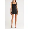 Abound Tie Back Satin Minidress In Black