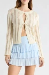 Abound Tie Front Cardigan In Neutral