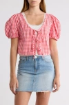 Abound Tie Front Cotton Poplin Crop Top In Multi