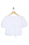 Abound Tie Front Cotton Poplin Crop Top In White
