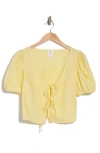Abound Tie Front Cotton Poplin Crop Top In Yellow Mellow