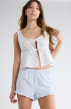 Abound Tie Front Cotton Tank Top