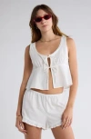 Abound Tie Front Cotton Tank Top