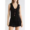 Abound Tie Front Sweater Tank In Black