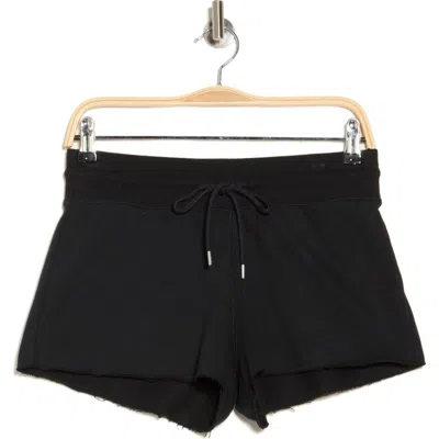Abound Tie Waist Fleece Shorts In Black