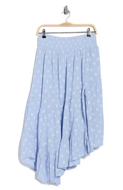 Abound Tiered Asymmetric Skirt In Blue