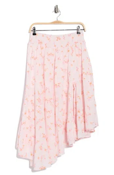 Abound Tiered Asymmetric Skirt In Pink