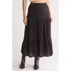 Abound Tiered Cotton Blend Maxi Skirt In Black Night