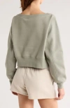 Abound V-neck Crop Sweatshirt In Green Halo