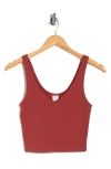 Abound V-neck Organic Cotton Blend Crop Tank Top In Red Cowhide