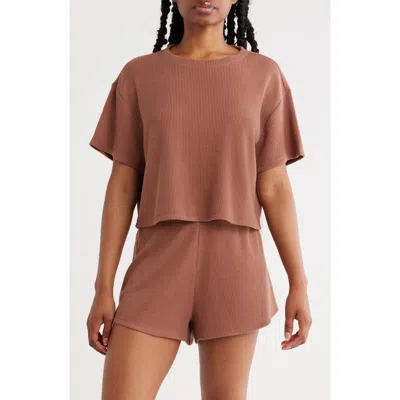 Abound Waffle Knit Short Pajama In Brown