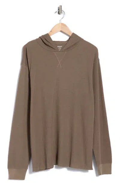 Abound Waffle Knit Thermal Hoodie In Brown