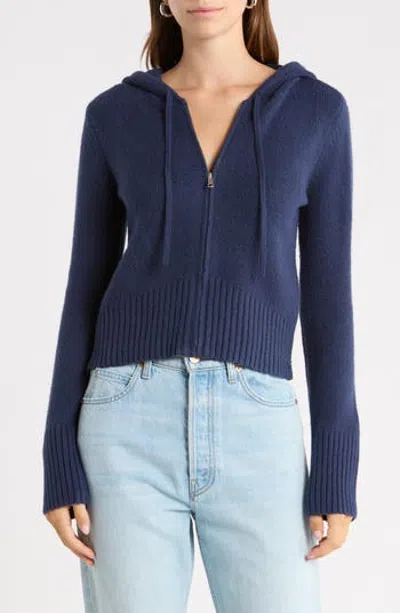 Abound Zip Front Knit Hoodie In Blue