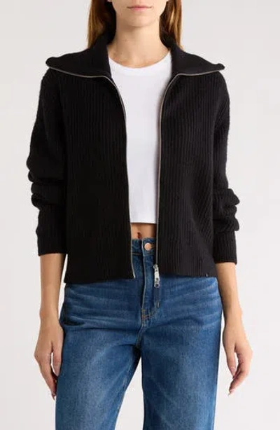 Abound Zip Sweater Cardigan In Black