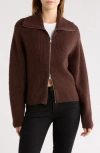 Abound Zip Sweater Cardigan In Brown