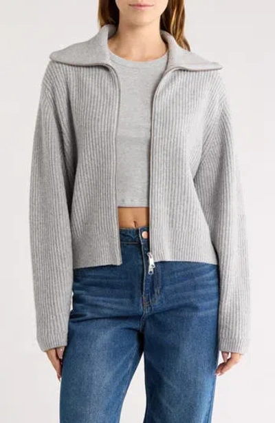 Abound Zip Sweater Cardigan In Gray