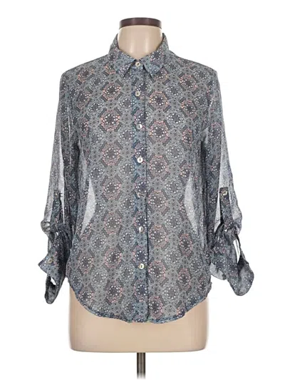 Pre-owned About A Girl 3/4 Sleeve Blouse In Blue