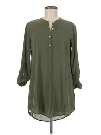 Pre-owned About A Girl Long Sleeve Blouse In Green