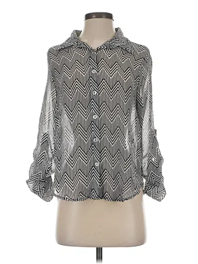 Pre-owned About A Girl Long Sleeve Blouse In Silver