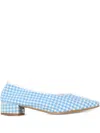 About Arianne 30mm Gingham Pumps In Blue