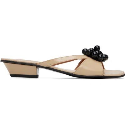 About Arianne Beige Flora Heeled Sandals In Beige/black